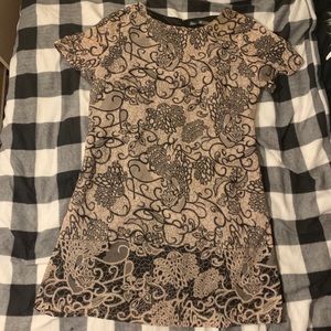 Floral lace print dress